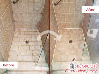 Before and after Picture of This Shower in Toms River, New Jersey