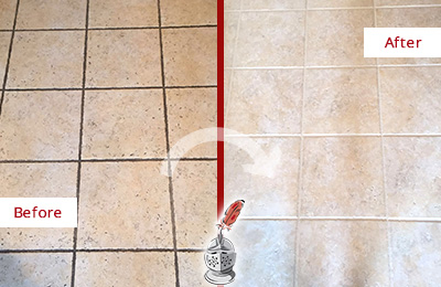 Hamilton Tile Cleaning Nj Before And After Picture Of A Hamilton Ceramic Floor Cleaned To Remove Soil