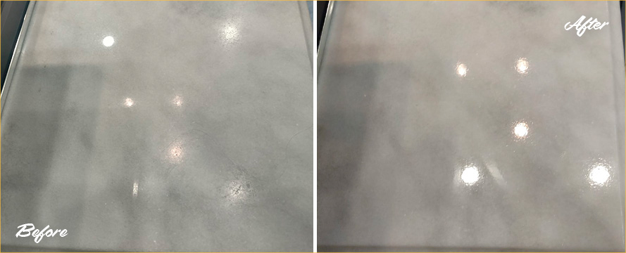Marble Countertop Before and After Stone Polishing in Evesham, NJ