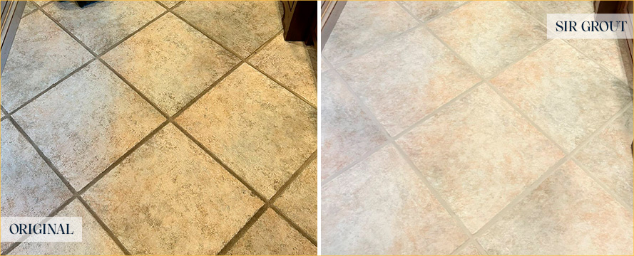 Kitchen Floor Restored by Our Expert Tile and Grout Cleaners in Manalapan, NJ
