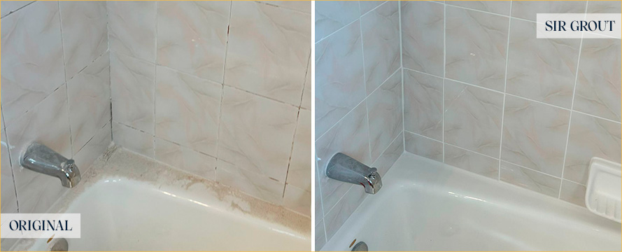 Shower Before and After a Flawless Tile Cleaning in Middletown, NJ
