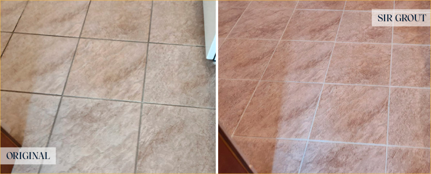 Floor Before and After a Flawless Grout Cleaning in Howell, NJ