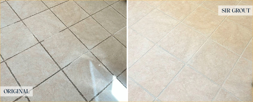 Floor Before and After a Flawless Grout Cleaning in Middletown, NJ