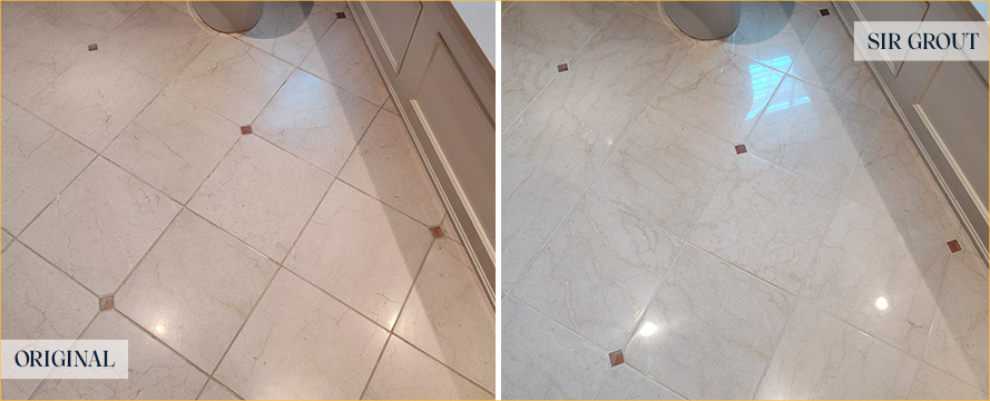 Floor Before and After an Excellent Stone Polishing in Marlboro, NJ