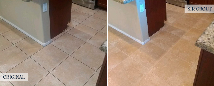 Floor Before and After a Flawless Grout Cleaning in Marlboro, NJ