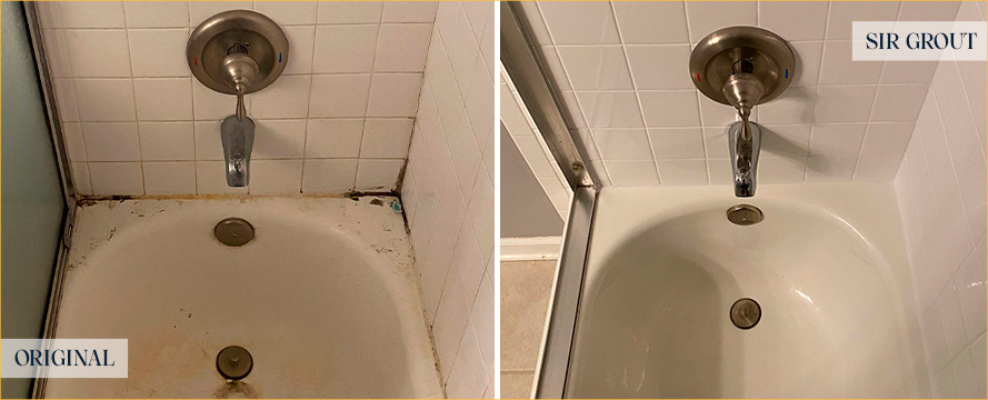 Shower Before and After Our Superb Caulking Services in Princeton, NJ