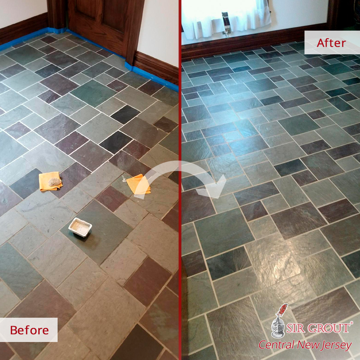 This Tile Floor in Hamilton Looks Amazing Thanks to Our Grout Cleaning  Services