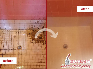 Before and After Picture of a Hard Surface Restoration Service in Moorestown, NJ