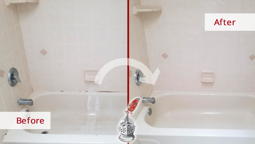 Toms River Caulking Services Before and After Image of a Revamped Shower