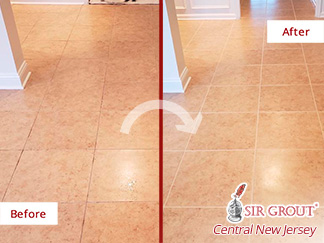 Ceramic Floor Before and After Grout Cleaning Service in Belford 