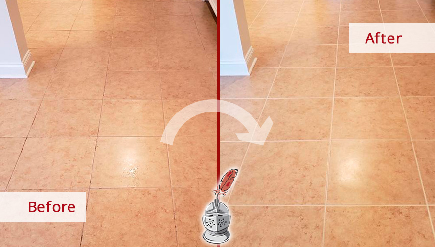 Ceramic Floor Before and After Grout Cleaning Service in Belford 