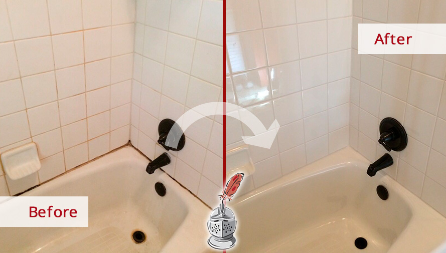 Before and After Our Shower Hard Surface Restoration Services in Allenwood, NJ