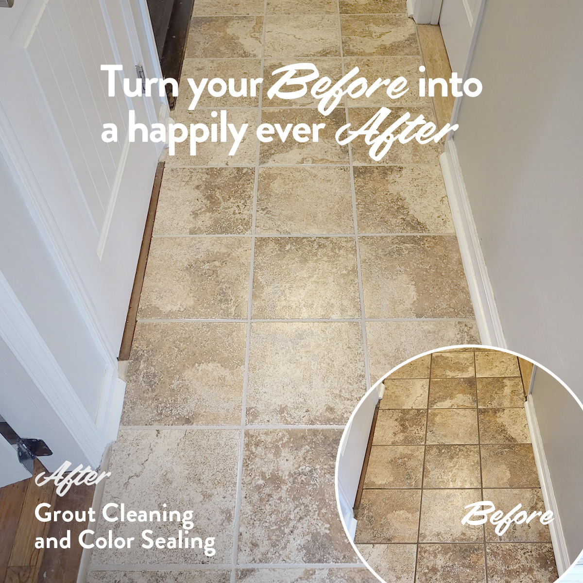 Grout Cleaning and Color Sealing