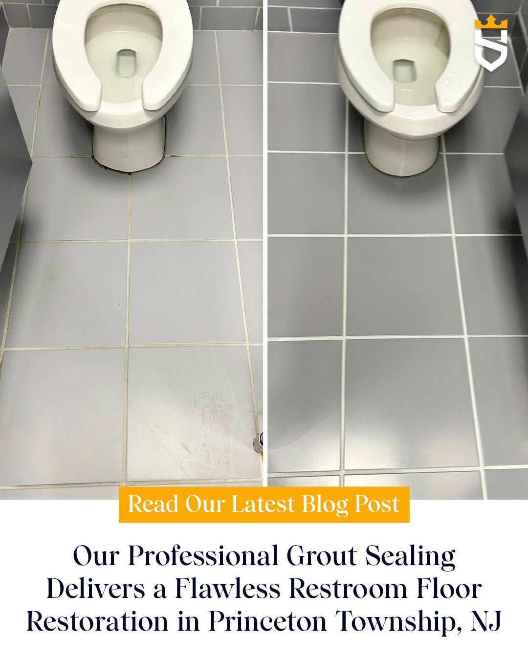 Our Professional Grout Sealing Delivers a Flawless Restroom Floor Restoration in Princeton Township, NJ
